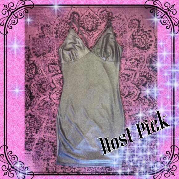 Bear Dance Metallic Gray Mini Falda Bodycon DRESS - Picture 3 of 3